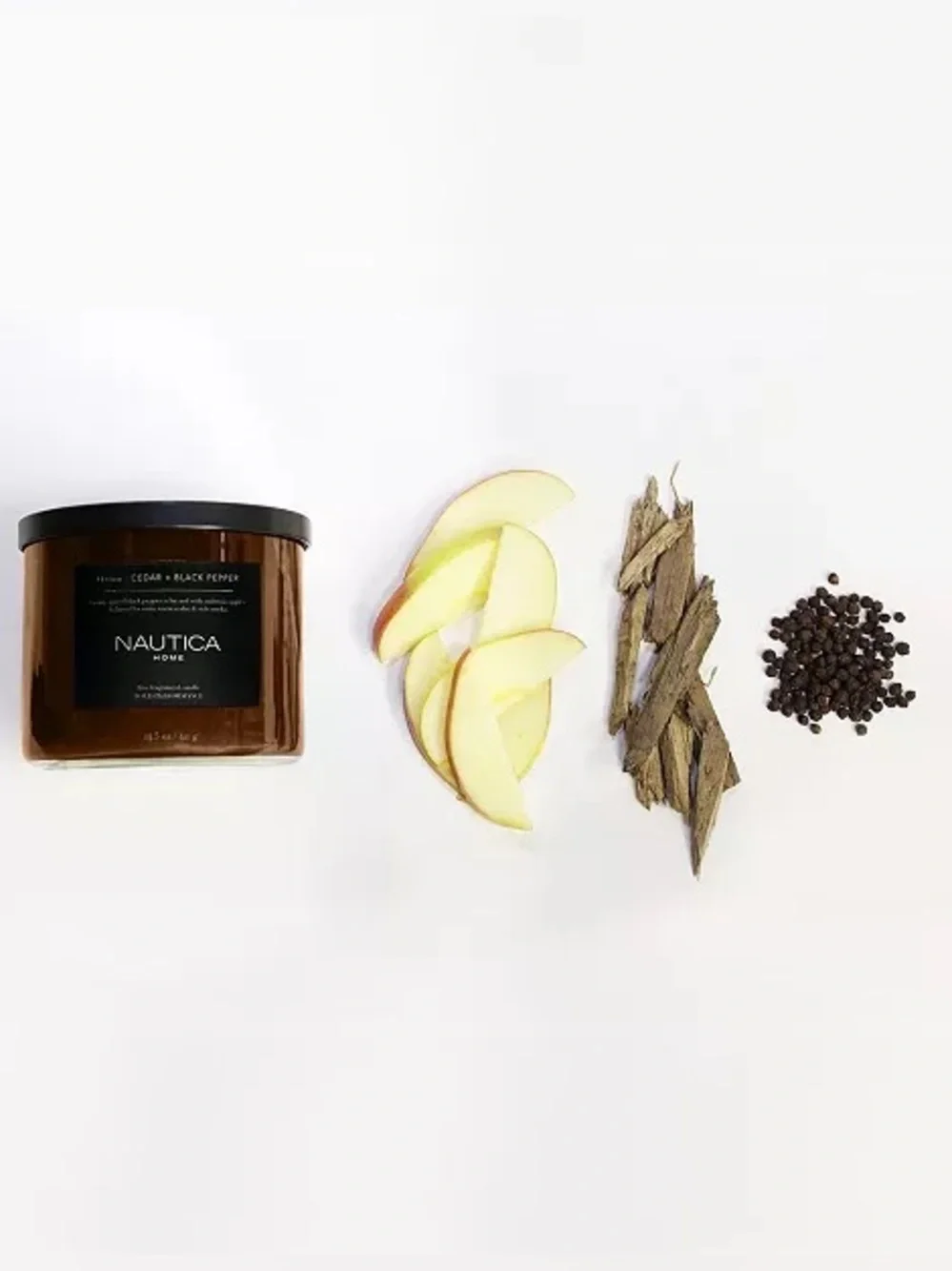 Nautica 3-wick candle Cedar + Black Pepper masculine notes new